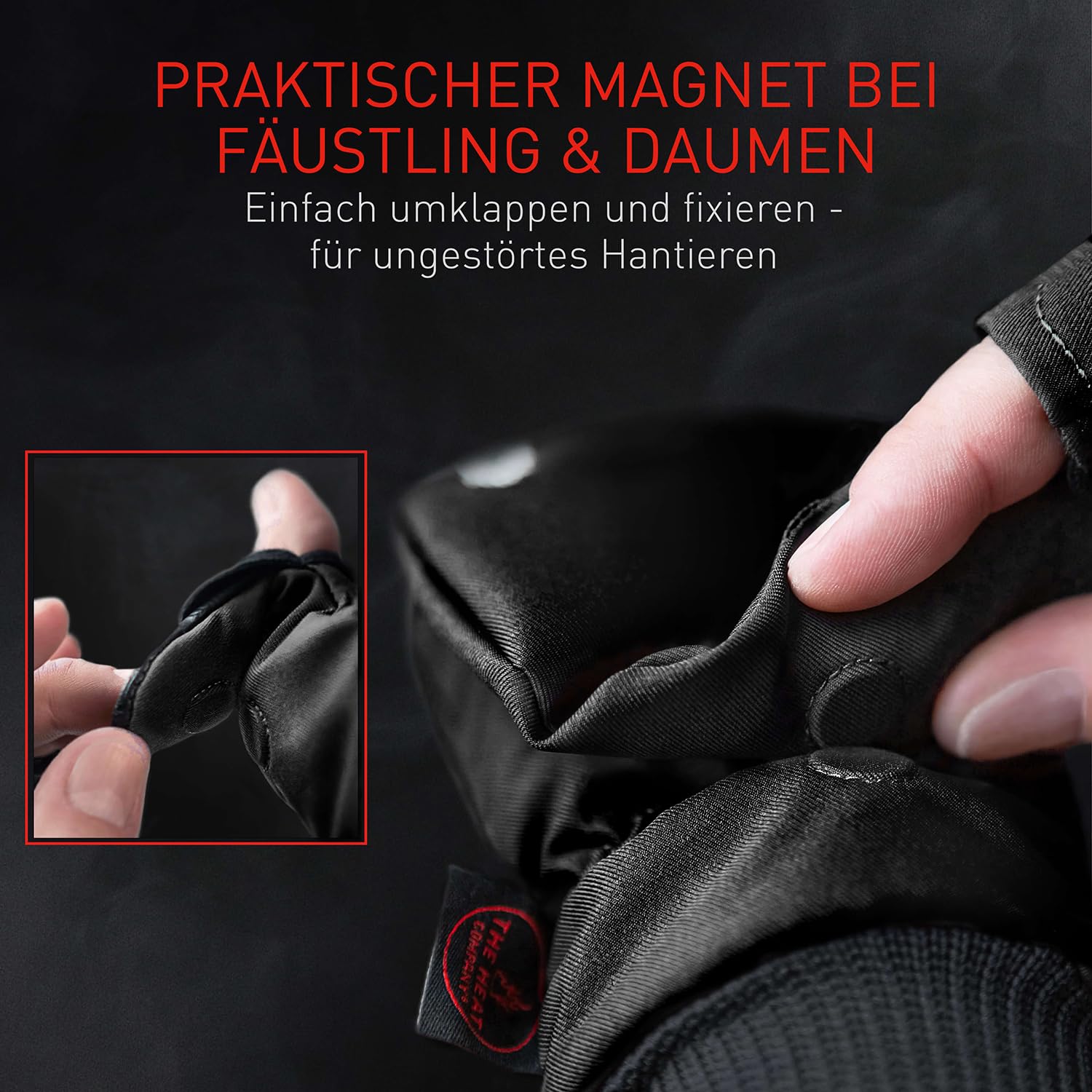 THE HEAT COMPANY - Heat 2 Softshell - Fingerloser Handschuh und Fäustling in einem - Premium Qualität - warme Winterhandschuhe & Fahrradhandschuhe - gegen Kälte bei Sport, Arbeit & Outdoor