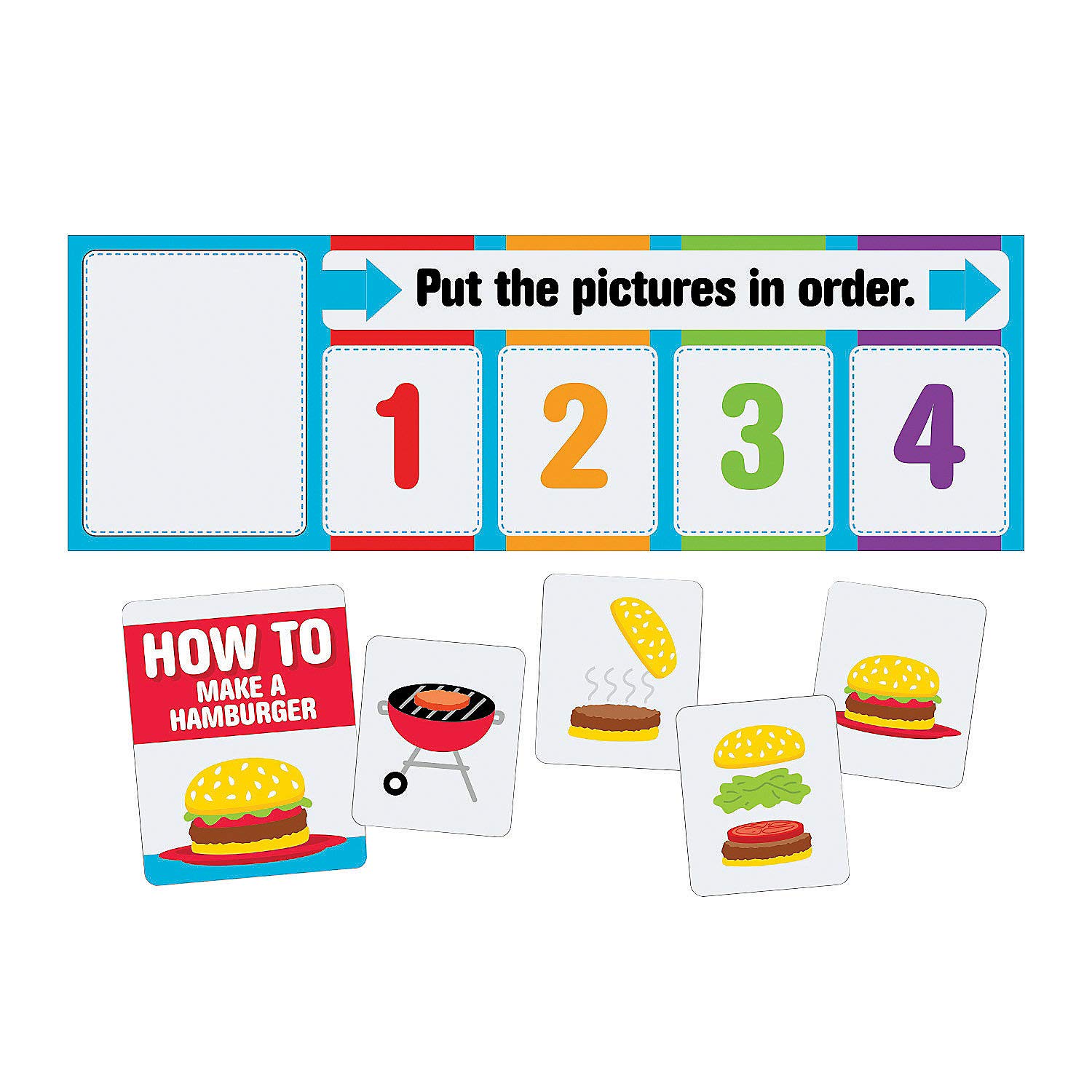 Fun Express How to Sequencing Activity Set - Educational Learning Tool for Kids - Promotes Cognitive Development Problem-Solving and Critical Thinking - Interactive Puzzle Cards - 66 Pieces