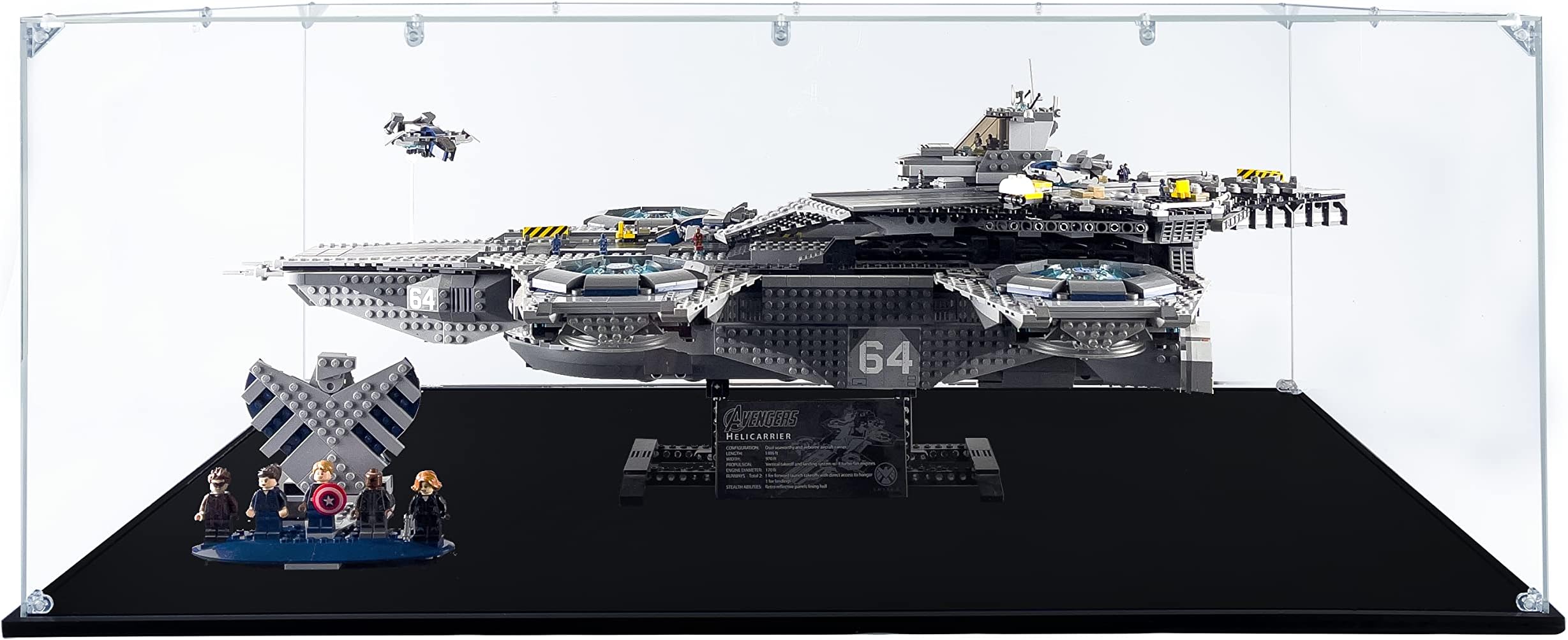 SONGLECTION Acrylic Display Case for The Shield Helicarrier #76042, Dustproof Display Case (Case Only)