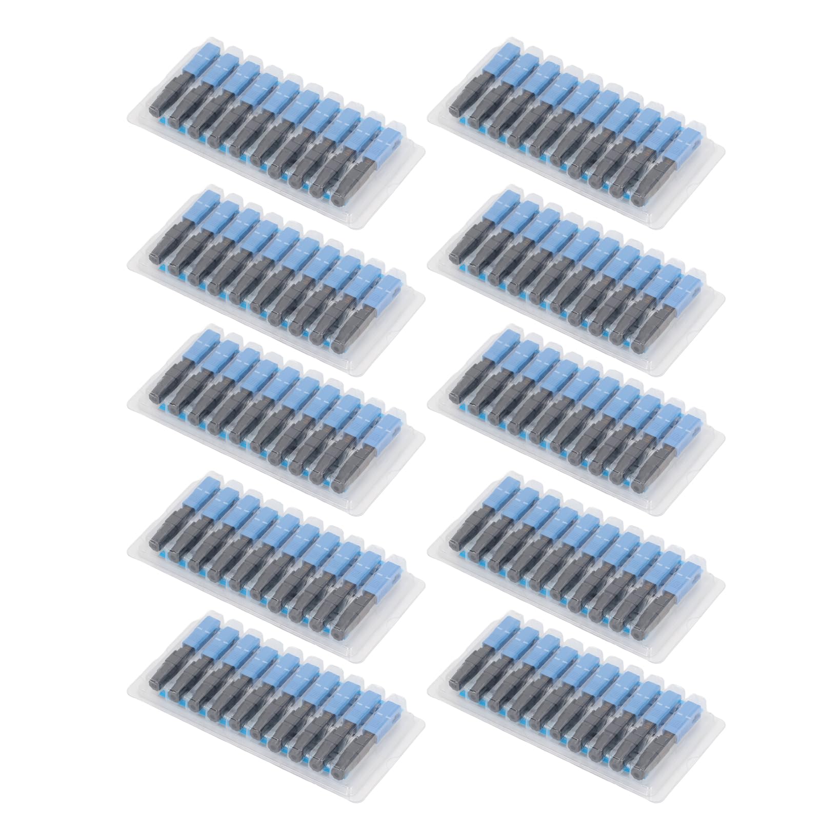 Wakects Kit Connettore Fibra Ottica, Connettore Rapido Fibra Ottica ABS SC UPC 100 Pezzi, Grado Telecomunicazioni, Perdita ≤0,3 DB, da 1200 a 1600 Nm, per Installazione e Riparazione Campo di Cavi a