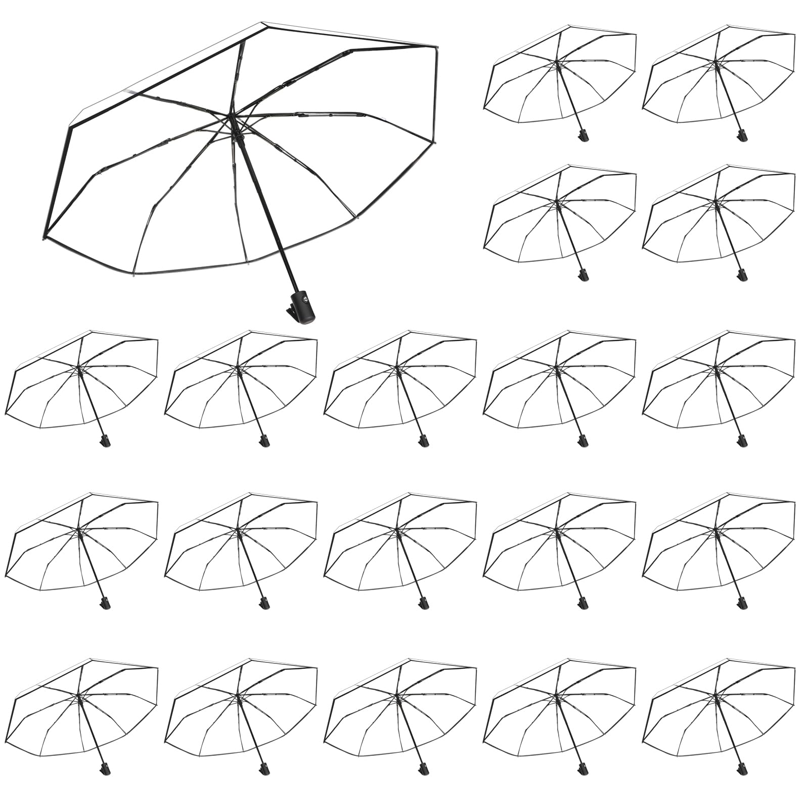 MBJZSL Clear Umbrellas 42 Inch Foldable Lightweight Transparent Umbrella Automatic Open Close Transparent Travel Umbrella for Women and Men for Rain