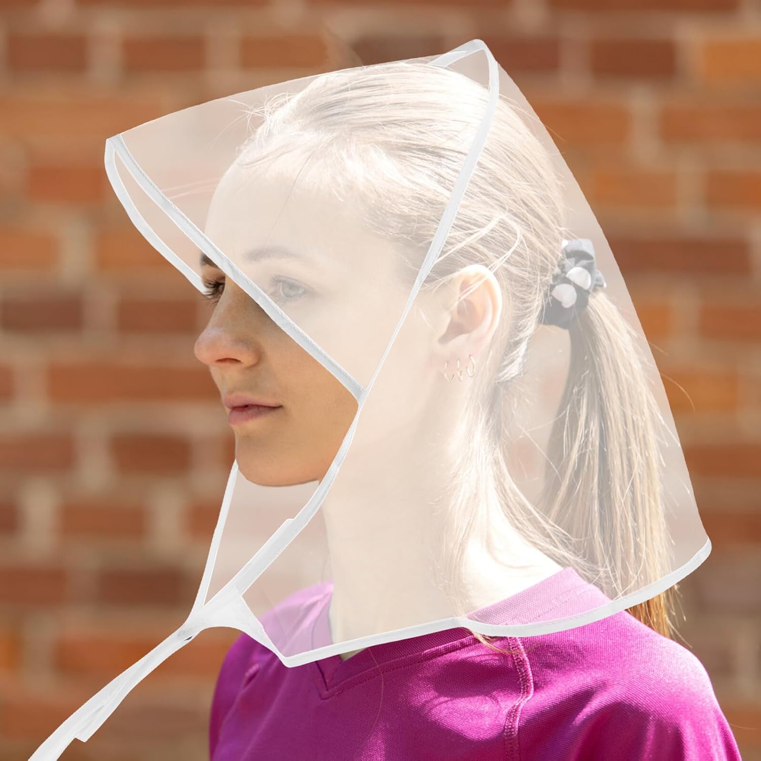 ORFOFE 5pcs PE Rain Bonnet Clear Hair Styling Protector Hat for Women Lightweight Windproof for Outdoor Activities Shopping and Dog Walking