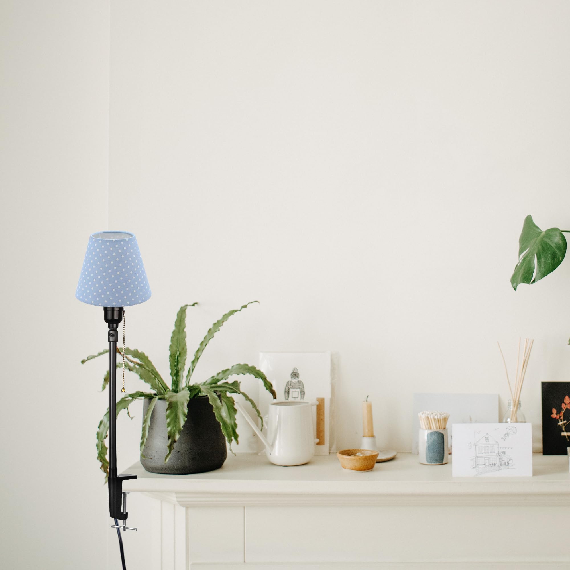 Modern Klemmleuchte,1 Packung Leselampe mit 2,5 m Kabel, Dimmbar Blaue Nachttischlampe,Augenpflege Schreibtischlampe für Heimgebrauch Büro, E27 Lampenhalterung - DZ0031