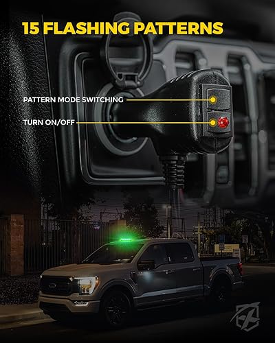 Miniatura 45 de Xprite - Luz LED estroboscópica de 12 pulgadas, luz intermitente de emergencia de alto brillo, montaje magnético para vehículos de construcción