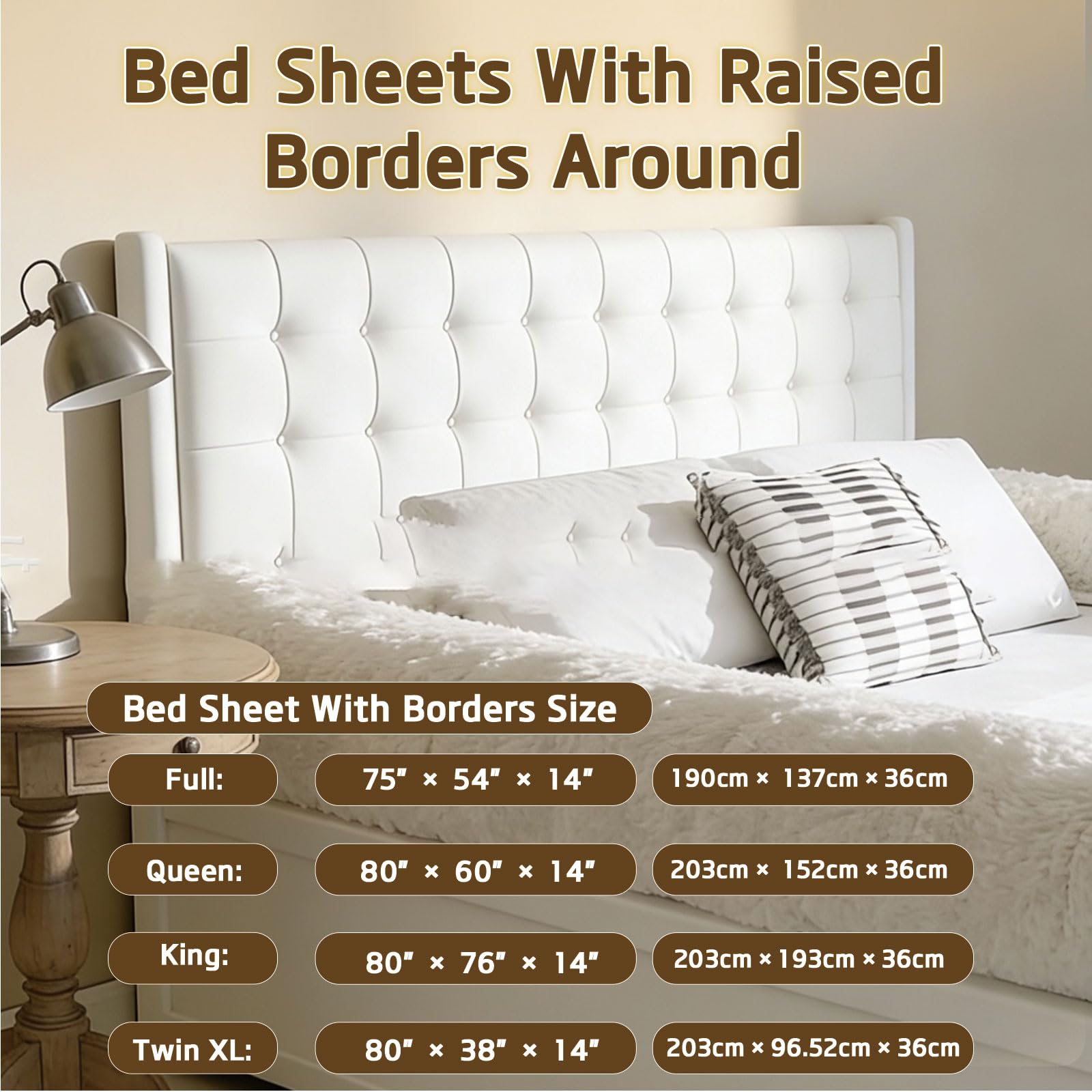 Sábana de cama con bordes acolchados, sábana bajera de sherpa con bordes elevados para un sueño seguro, cierre suave similar a un nido, bolsillo profundo antideslizante, transpirable y lavable a