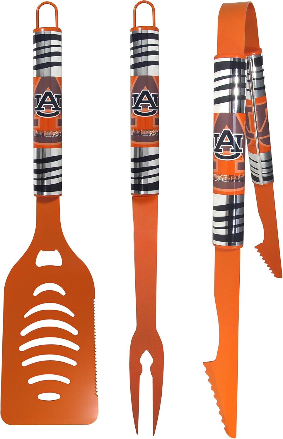 Siskiyou Sports NCAA Auburn Tigers 3 pc Color BBQ Tool Set, Team Colors, One Size