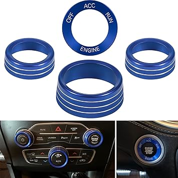 Amazon Com Air Conditioner Cd Switch Button Cover Engine Start Button Cover For Dodge Challenger Charger 2015 2016 2017 2018 2019 2020 Blue Everything Else