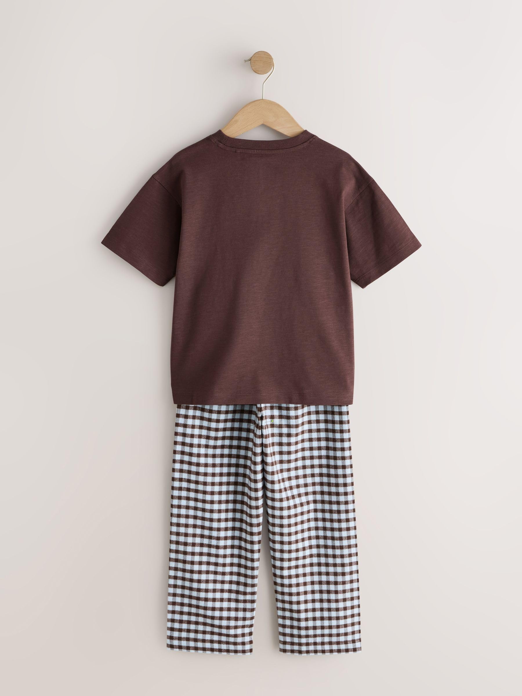 NEXT Jungen 2er-Pack Kurzarm-Schlafanzüge mit Langer Hose aus Webmaterial