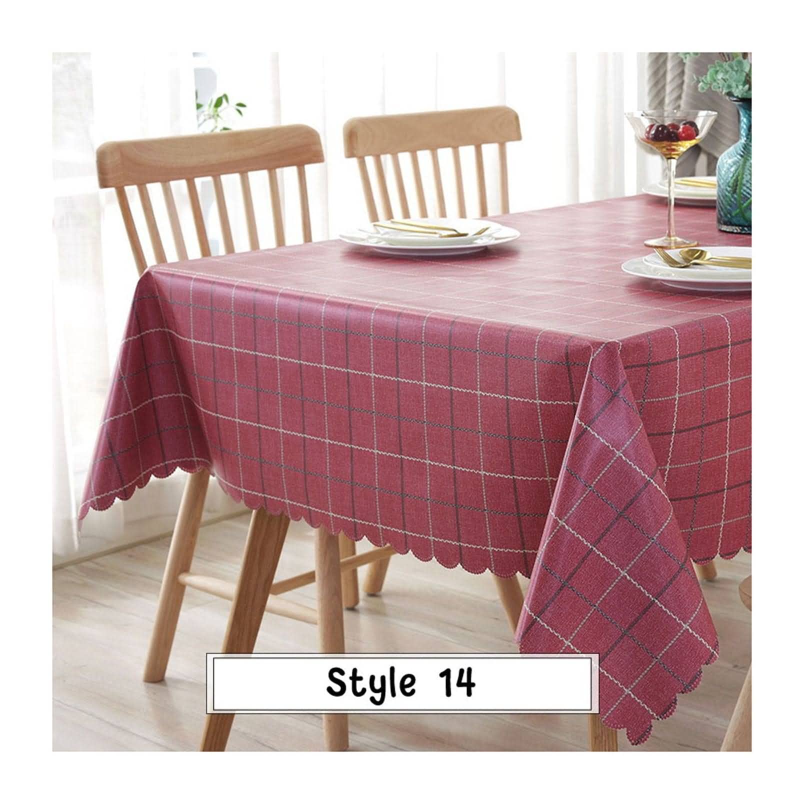 Nappe rectangulaire imperméable en vinyle 90x132 cm pour table de cuisine