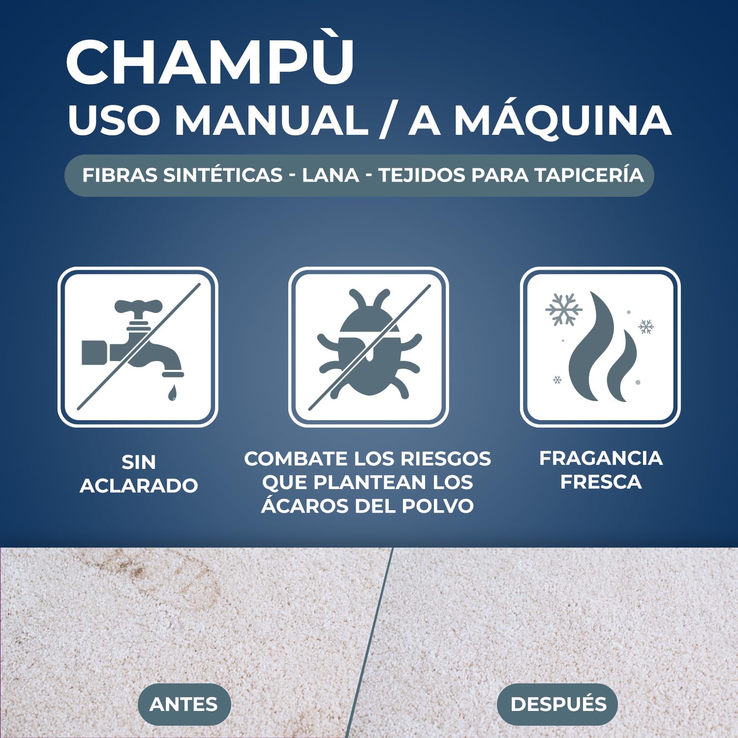 STARWAX - Champú Alfombras y Moquetas -Limpia en profundidad moquetas y alfombras de fibras naturales y sintéticas -1L - 30 a 40m²