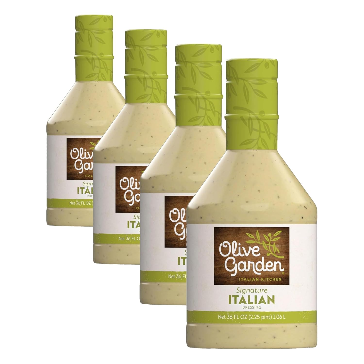 Olive Garden Signature Italian Dressing, 36 fl. oz., Made with Italian Spices, Oil and Vinegar, Perfect Chicken Marinade, Sandwich Spread or Salad Dressing (Pack of 4)