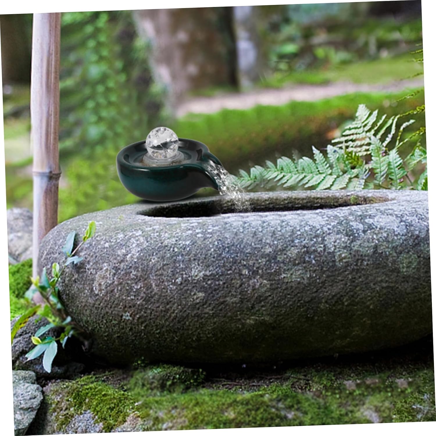 Outdoor Solar Water Fountain Solar-Powered Fountain Circulating Waterfall Decor Ceramic Outlet