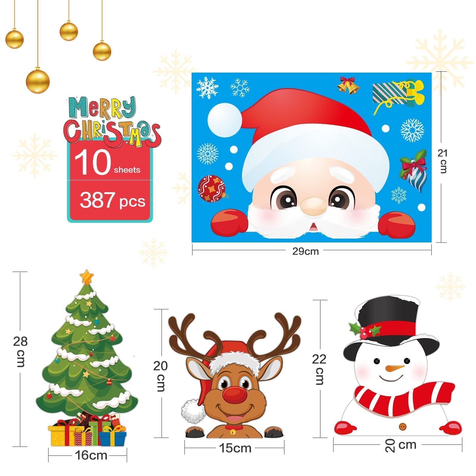 Set di 2 grandi adesivi per finestre a forma di albero di Natale, adesivi elettrostatici bifacciali riutilizzabili, decorazioni fai da te per finestre | Leroy Merlin