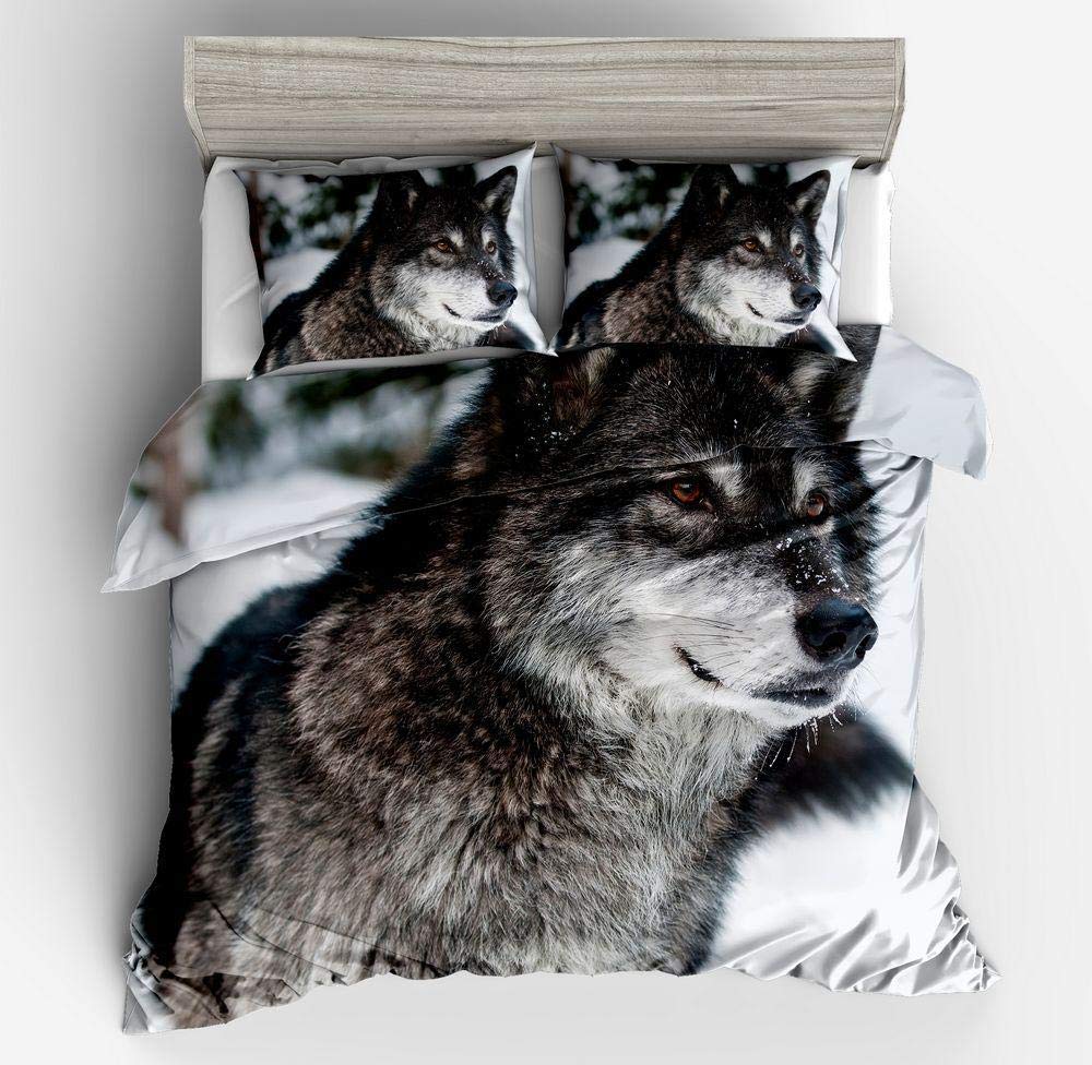 Wolf Bedding Set Duvet Set 3 Pcs with PillowcasePolyester/Cotton 200x200cm