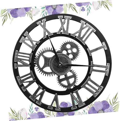 Miniatura 5 de DECHOUS Reloj de pared de engranajes industriales, gran reloj de pared moderno y creativo, decoración retro chic