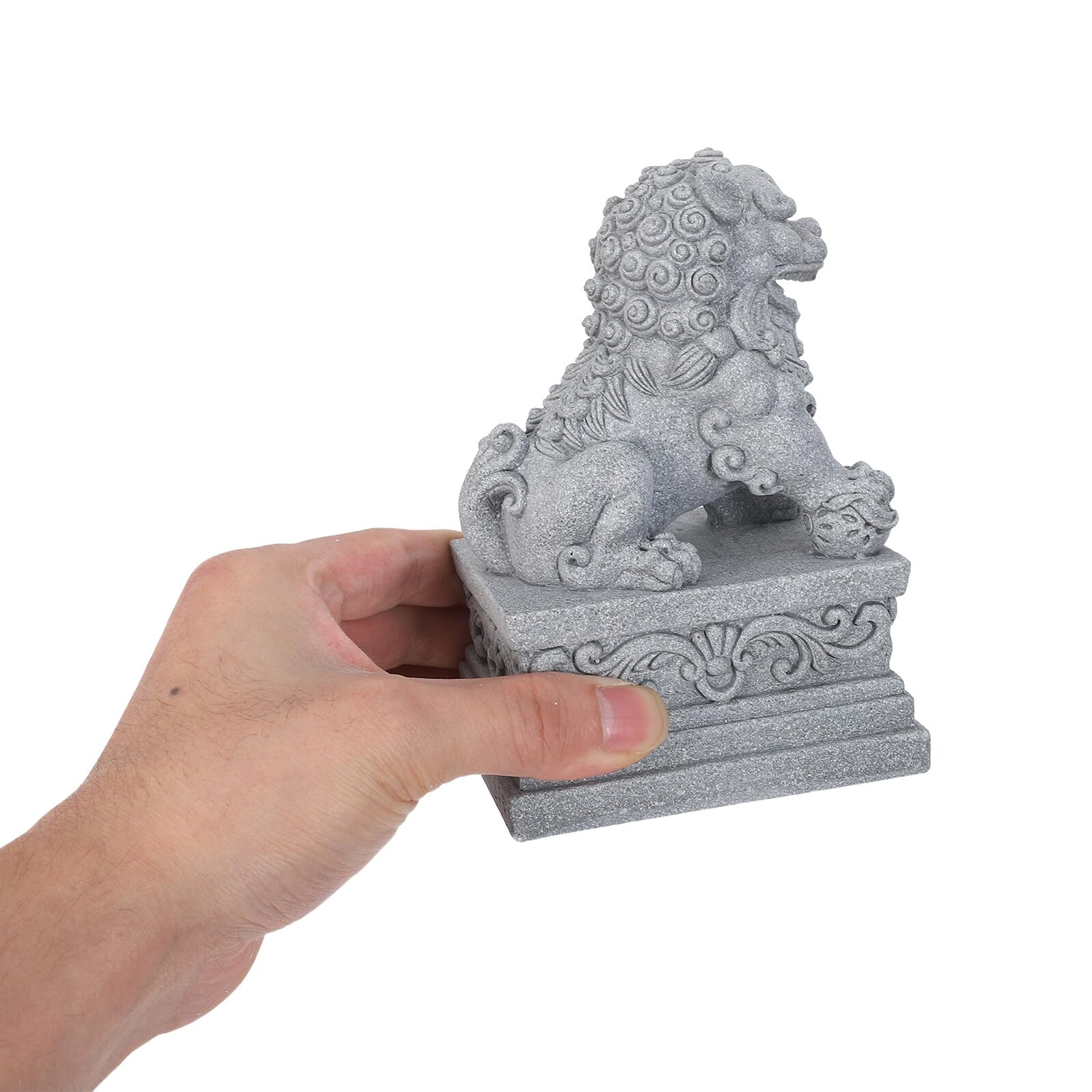 2 Szt. posągi zwierząt Figurki zwierząt mini figurki ogrodowe Statua lwa Light Grey