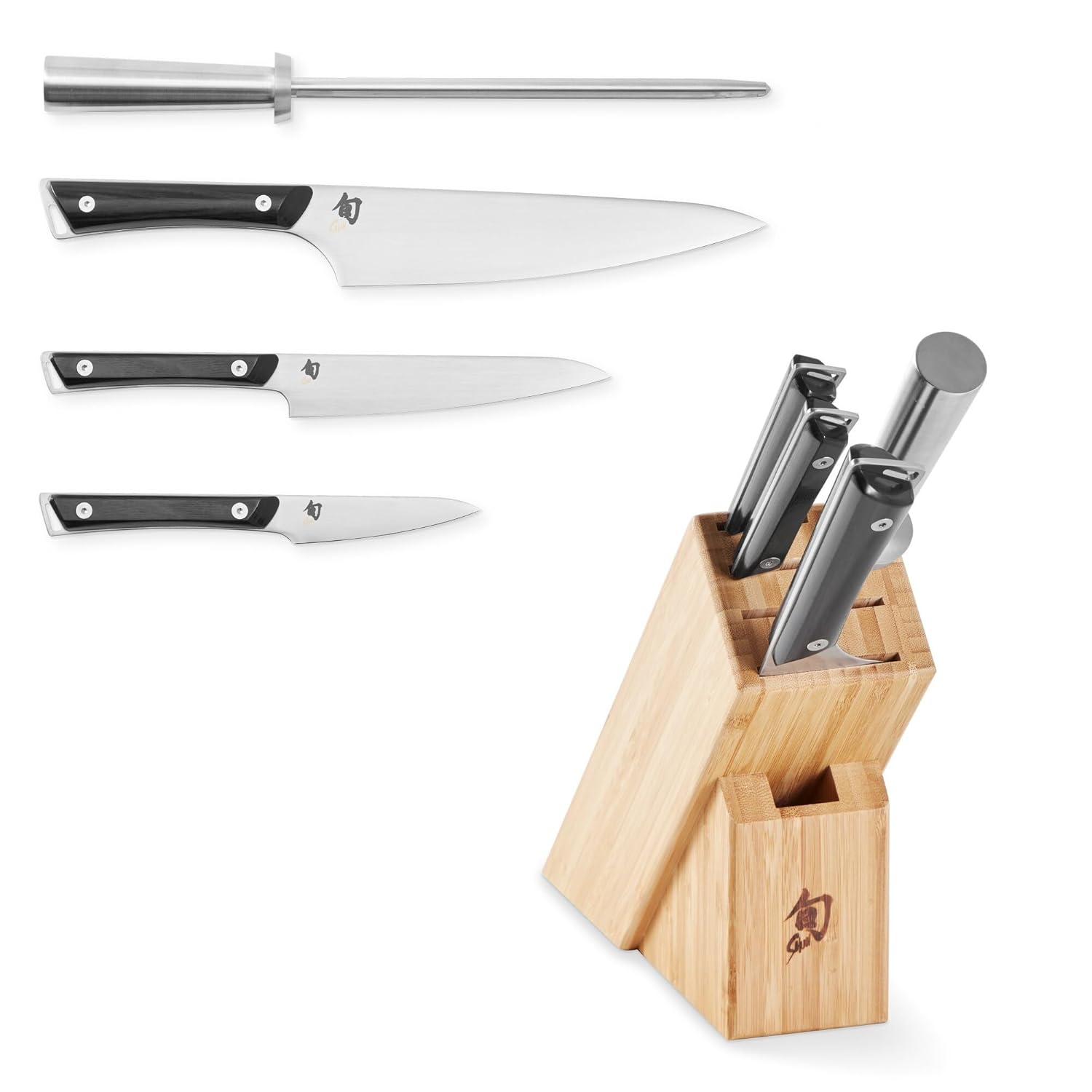 Shun Kazahana 5 Piece Starter Block Set Includes 8 Chef 3 5 Paring 6 Utility Knives More Handcrafted