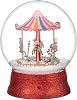 Carousel Musical Snow Globe - 25 x 30cm - Bring Your Home to Life - Snowing With Light and Music - Place It on the Fireplace, a Sideboard or Shelf