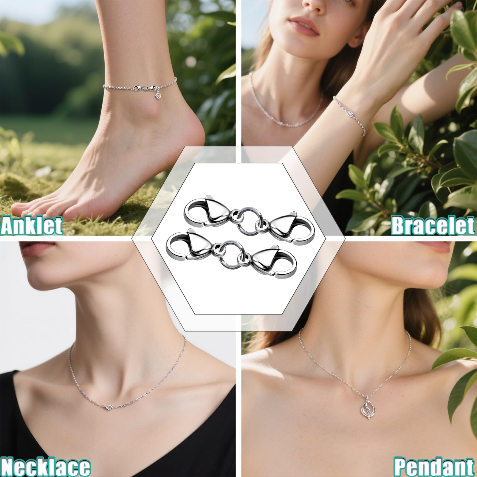 10 stuks kettingsluiting, roestvrij staal, dubbele opening, kettingverlenging, zilveren karabijnsluiting, armband, sluiting, kettingen, verlengingen, sluitingen voor doe-het-zelf sieraden 10 stuks kettingsluiting, roestvrij staal, dubbele opening, kettingverlenging, zilveren karabijnsluiting, armband, sluiting, kettingen, verlengingen, sluitingen voor doe-het-zelf sieraden
