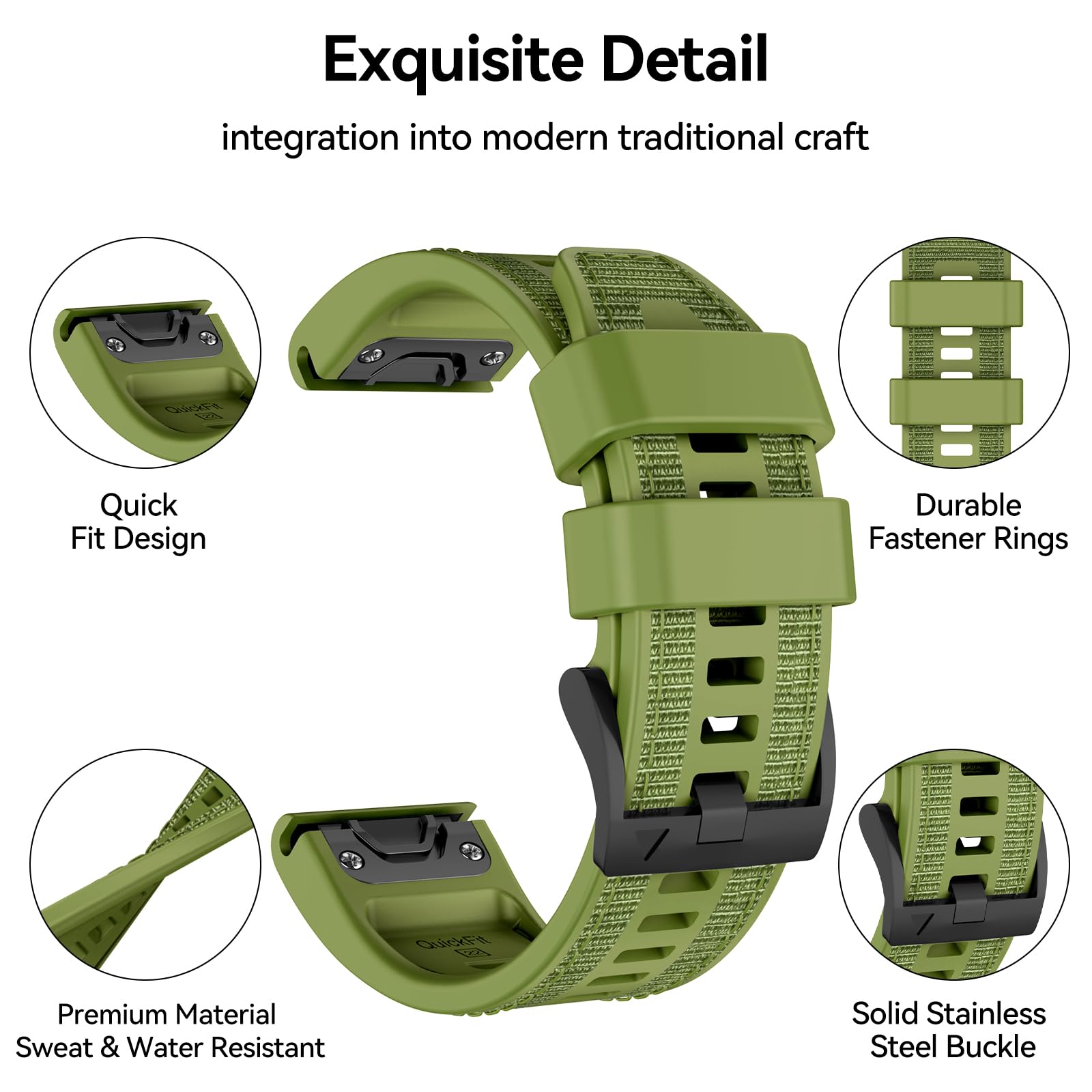 MYSNBKN 22mm Quick Fit Strap for Fenix 8 47mm/Fenix 7 Pro/Fenix 7/Fenix 6/Fenix 5/Fenix E/EPIX 2 - Image 3