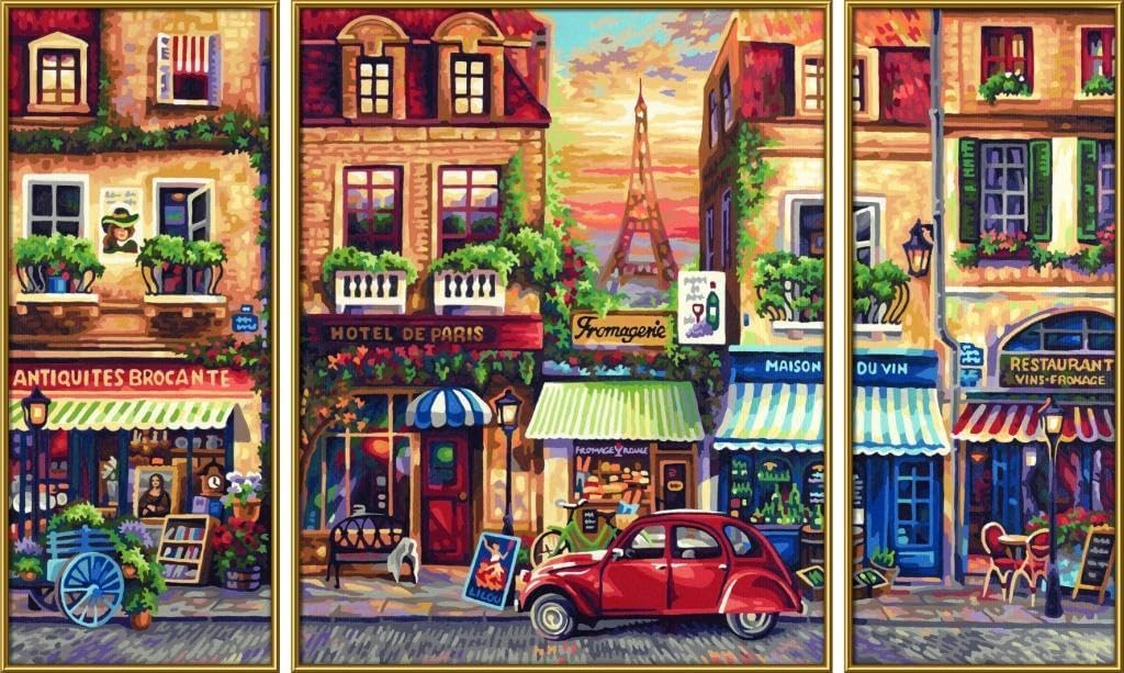 NORRIS Paint by#S: Paris Nostalgia (Tryptych) Paint by#