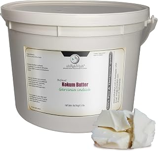 uh*Roh*Muh Premium Refined Kokum Butter-Perfect Ingredient for Skin Care & Hair Care Products Ideal for Skin Moisturizer,Body Butter,Lip Balm,Lotion,Cream,DIY Candle Half Gallon(Net:1.6kg/3.5lb)