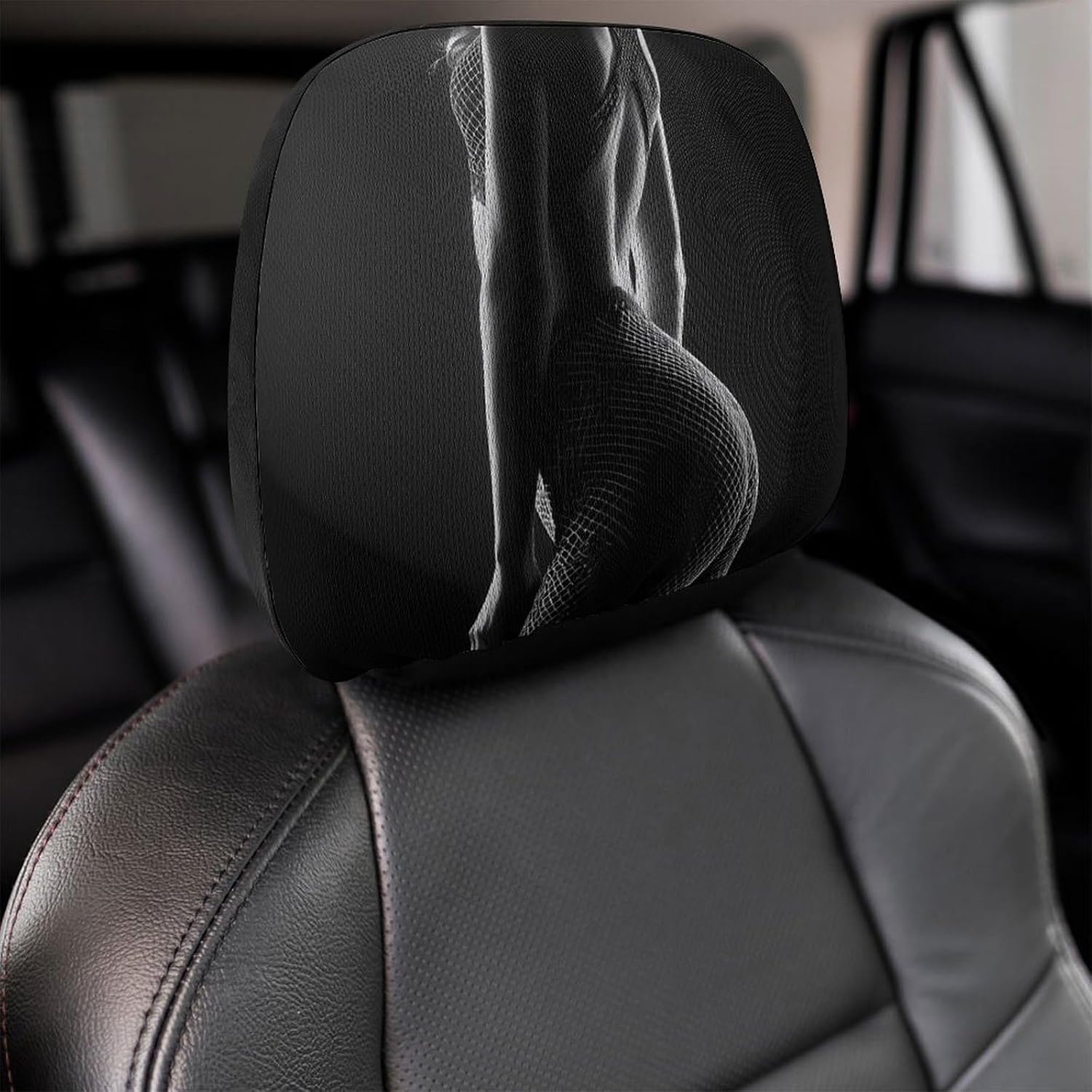 Light Shadow Aesthetics Headrest Covers for Cars Elastic Reusable Universal Fit Car Interior Accessory image 4