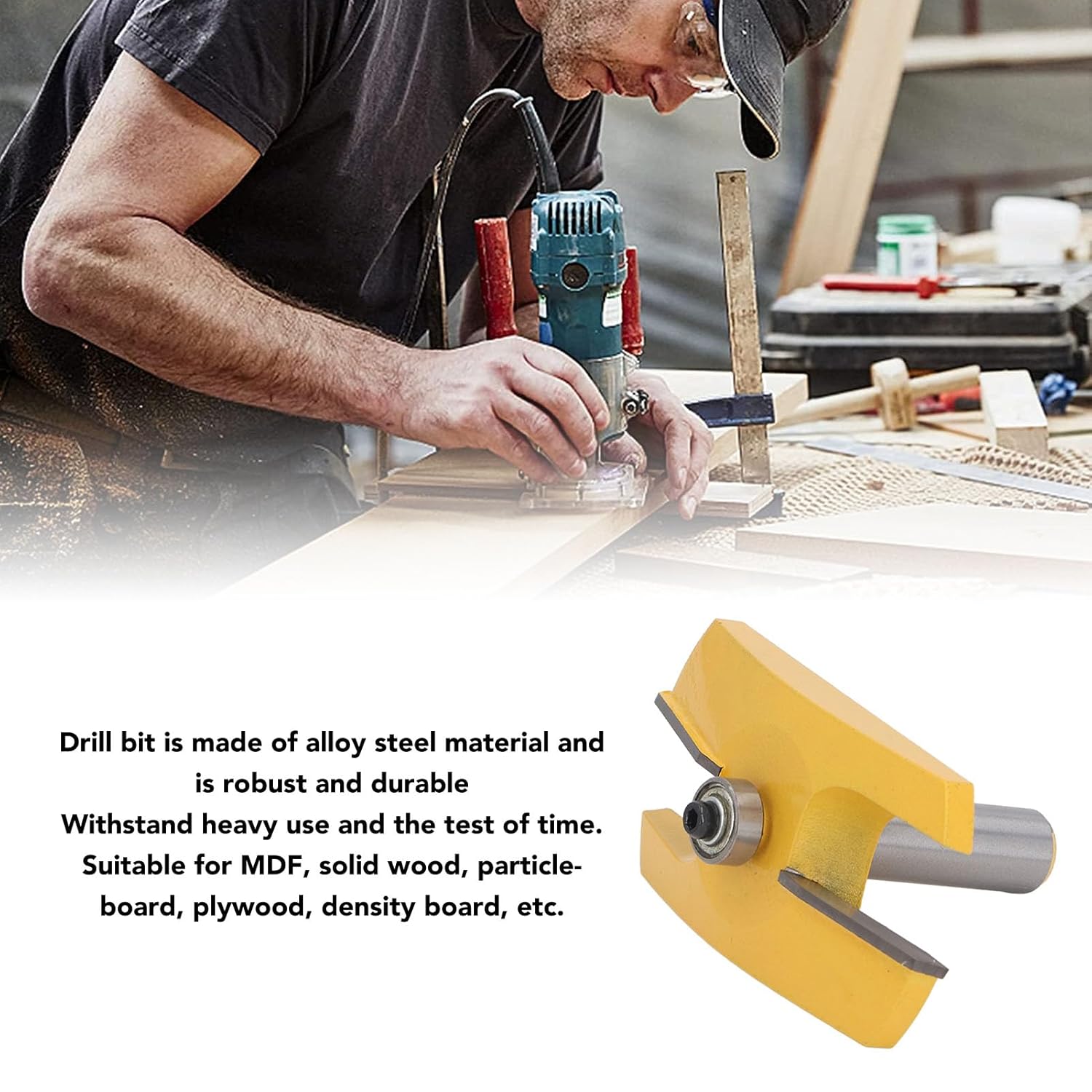 Woodworking Router Bit, Raised Panel Router Bit, 1/2in Shank Raised Panel Router Bit, Shank Router Bit Set for Fiberboard Hardwood Softwood