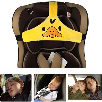 Baby Car Seat Head Support, Toddler Seat Sleeping Fixed Belt, Car Seat Neck Relief Head Strap for Toddler Child Children Kids InfantYellow