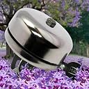 Classic Bicycle Bell, Chrome Silver Finish, Metal Construction, Vintage Style with Mounting Bracket gallery image