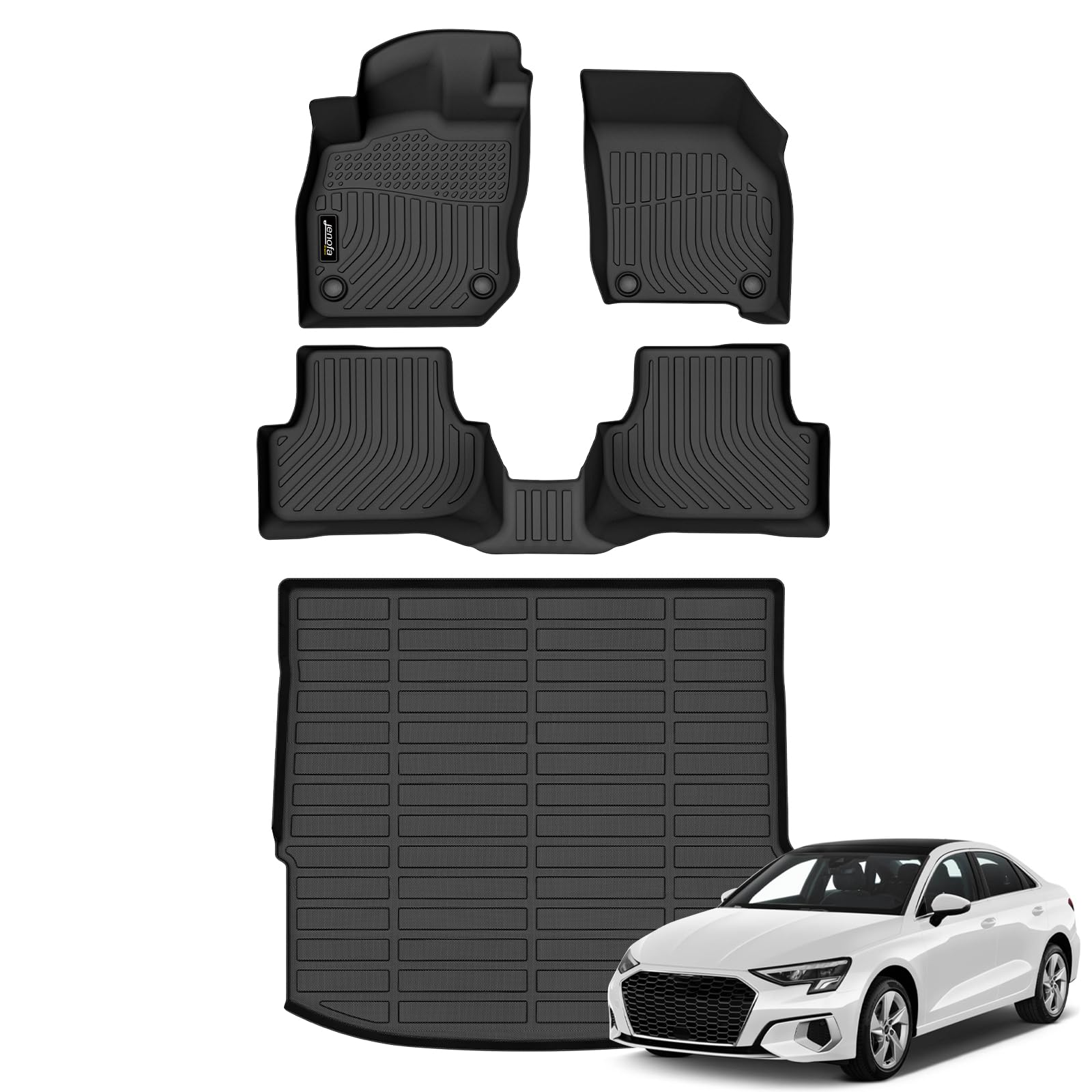 Floor Mats for Audi A3 2022-2025 All Weather Cargo Mat Set | Custom Fit A3 TPE Car Mats N…