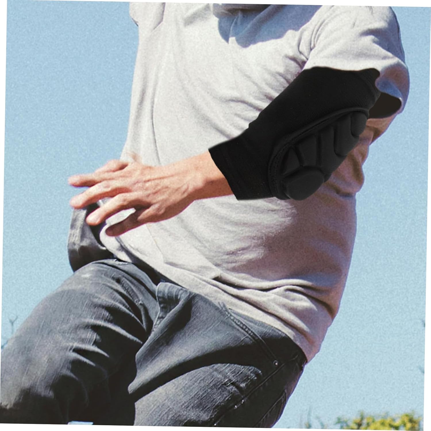 Yardwe Elbow Sleeve Knee Brace Forearm Brace for Wrist Strap Padded Arm Elbow Pad Elbow Wrap for Outdoor Elbow