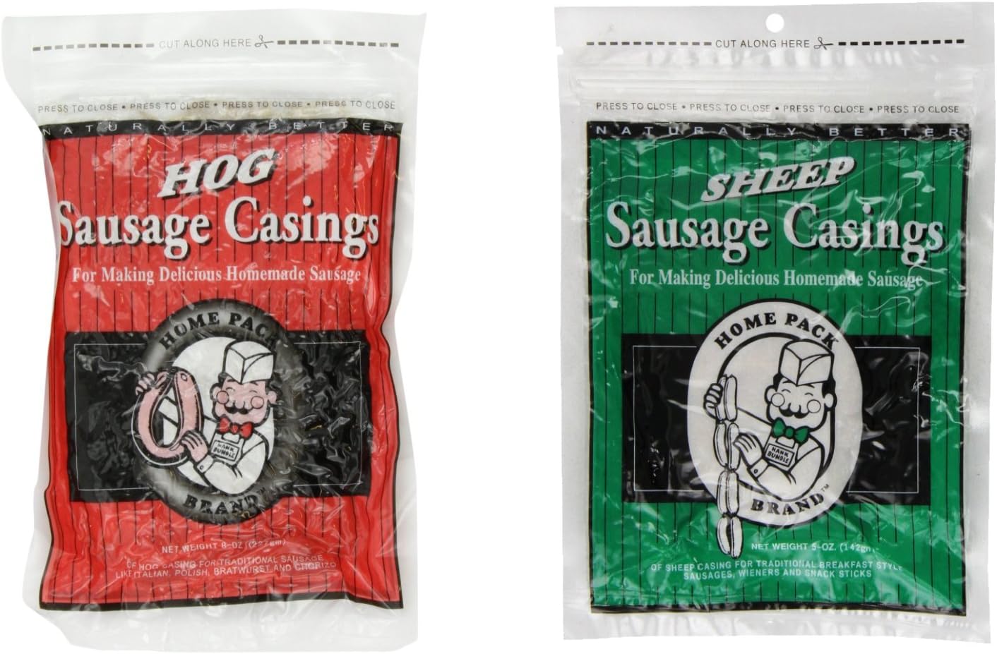 Natural Sheep Casings Home Pack Size & Hog Home Pack Sausage Casings 32mm (8oz.)