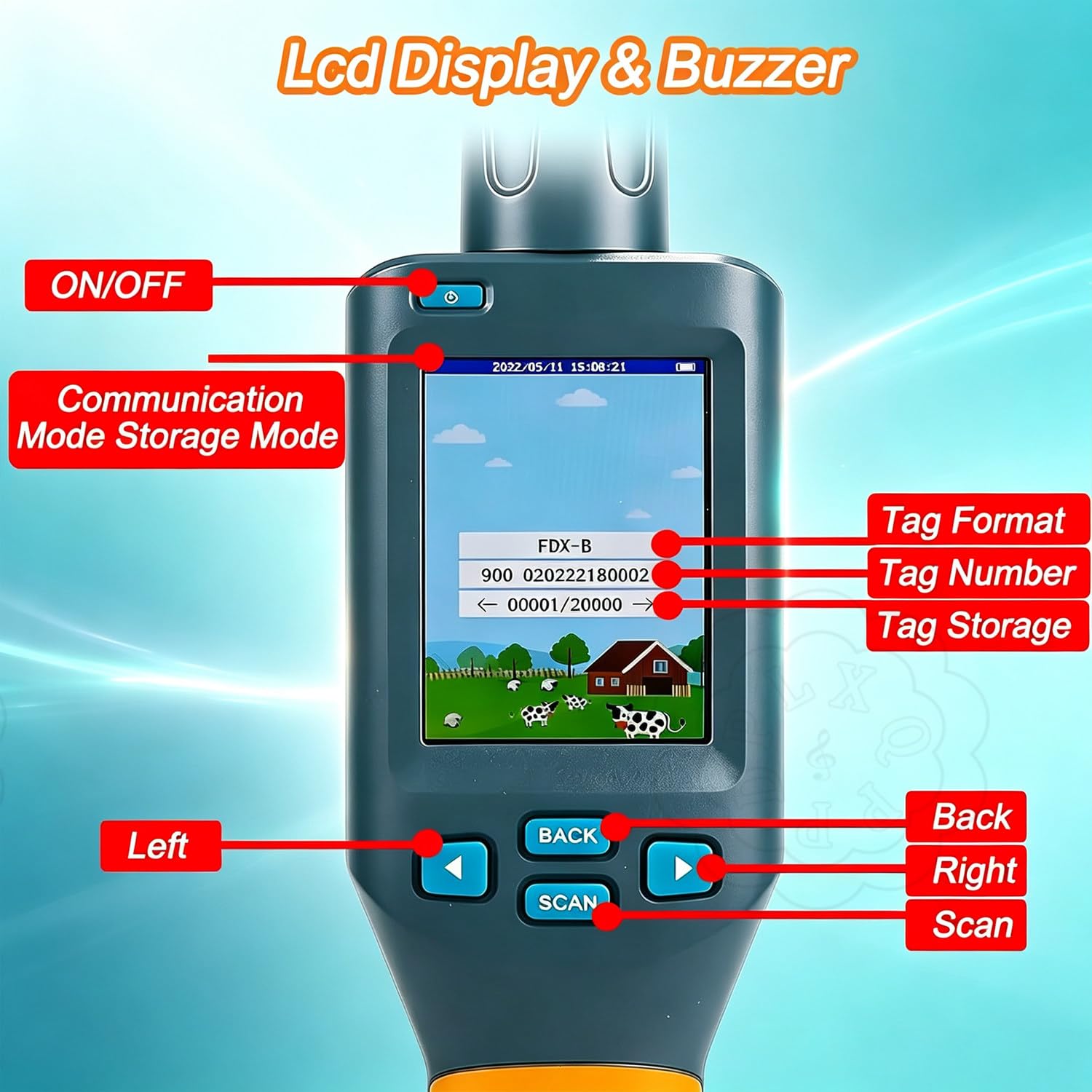 Scanner per Marchi Auricolari per Animali da Allevamento