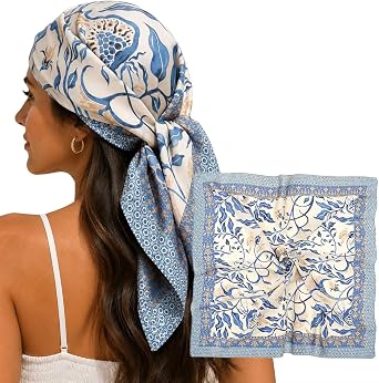 RIIQIICHY Women's Summer Headscarf for Women Spring Neckerchief 70 x 70 cm