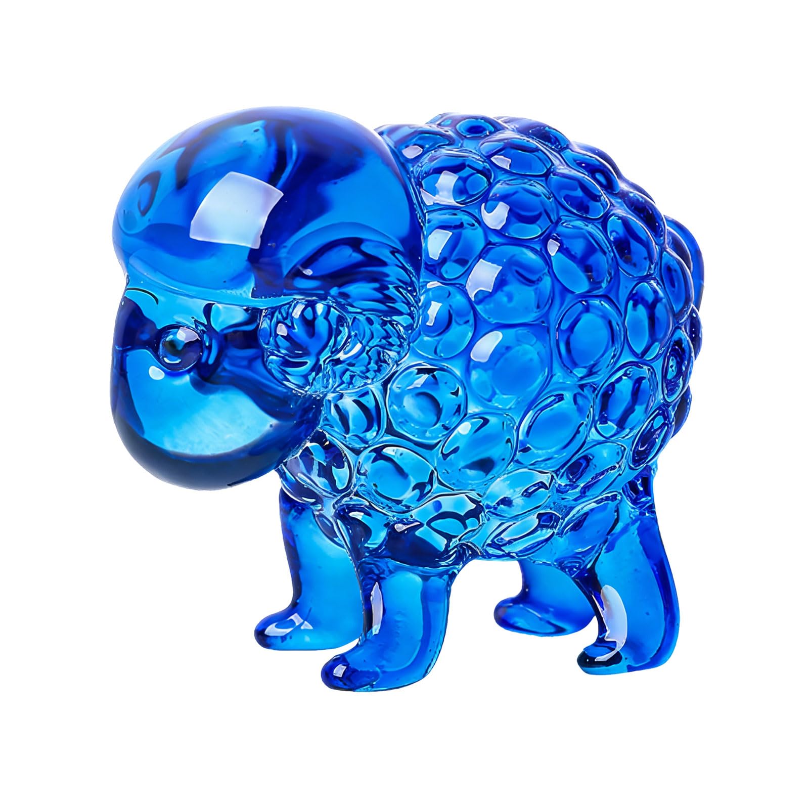ZBIianxer Adorable Cartoon Sheep Glass Ornaments Glass Texture Suitable for Table and Garden Decor Lavishness Home Deck