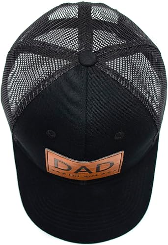 Leather Patch Dad Est 2024 Baseball Cap Adjustable Mesh Trucker Dad Hat for Men New Father Gift for Daddy