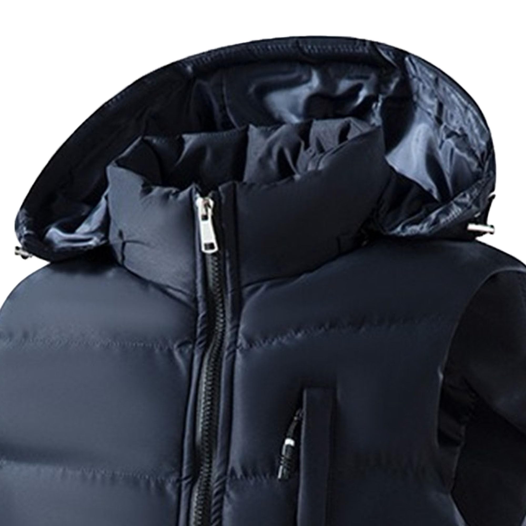 JEShifangjiusu Gilet invernale da uomo con cappuccio giacca senza maniche con cerniera Puffer Vest per gli uomini All'aperto Stand Collar Down Vest Coat