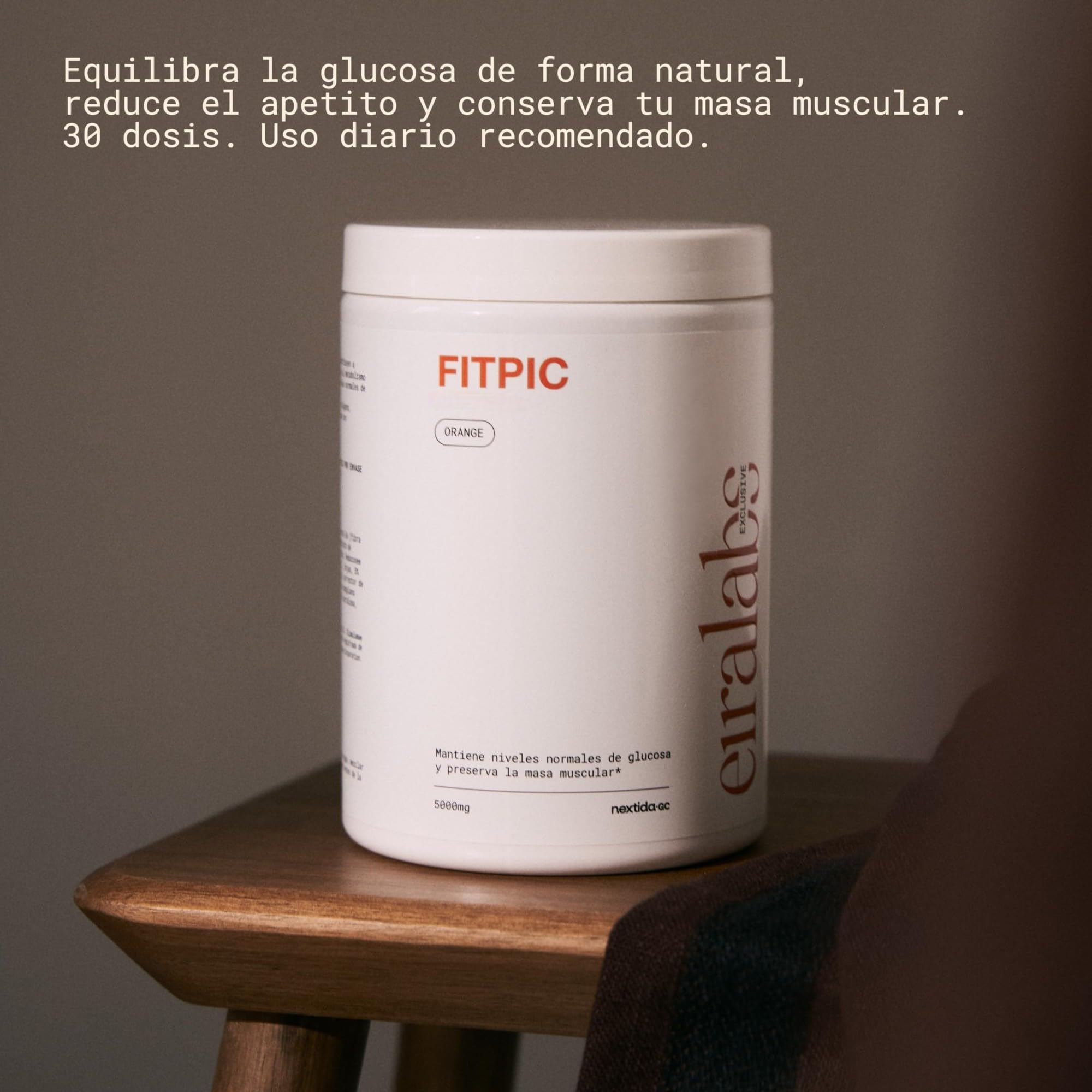 FITPIC - Complemento Alimenticio con Peptidos de Colageno, Fibra, Reducose, Simaluma y Cromo, 30 Dosis, Sabor Naranja