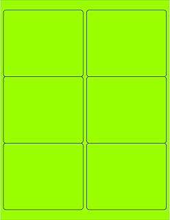 Tape Logic TLLL180GN Rectangle Laser Labels 4 x 3 1/3 Fluorescent Green (Pack of 600)