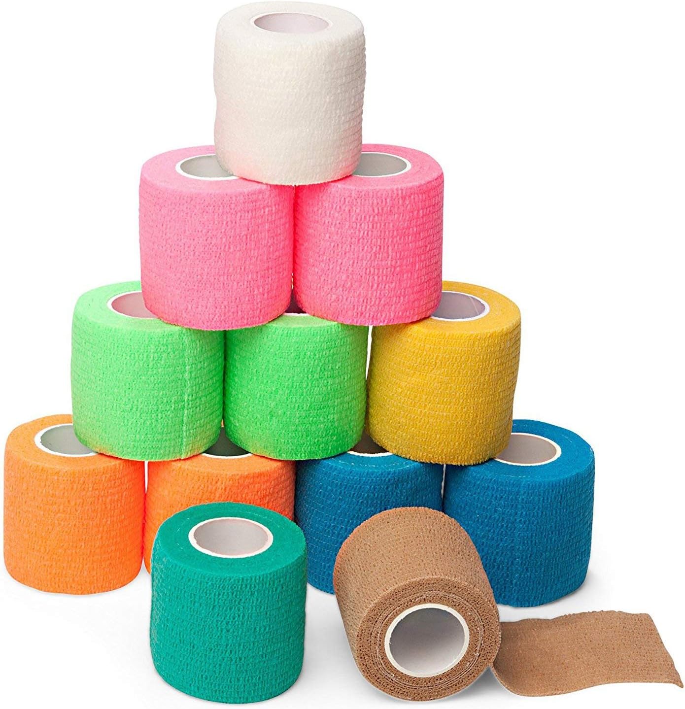 General Medi Cohesive Bandage,16-Pack, 7.5cm x 4.5m, Self-Adherent Cohesive Tape, Strong Sports Tape for Wrist, Ankle Sprains & Swelling