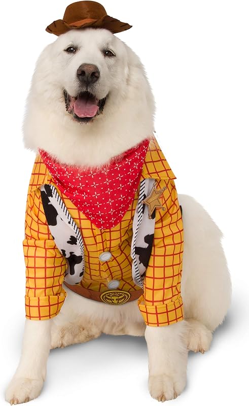 Fantasia Woody Toy Story para Cães e Gatos com Camisa, Colete, Lenço e Chapéu Rubies XXXL