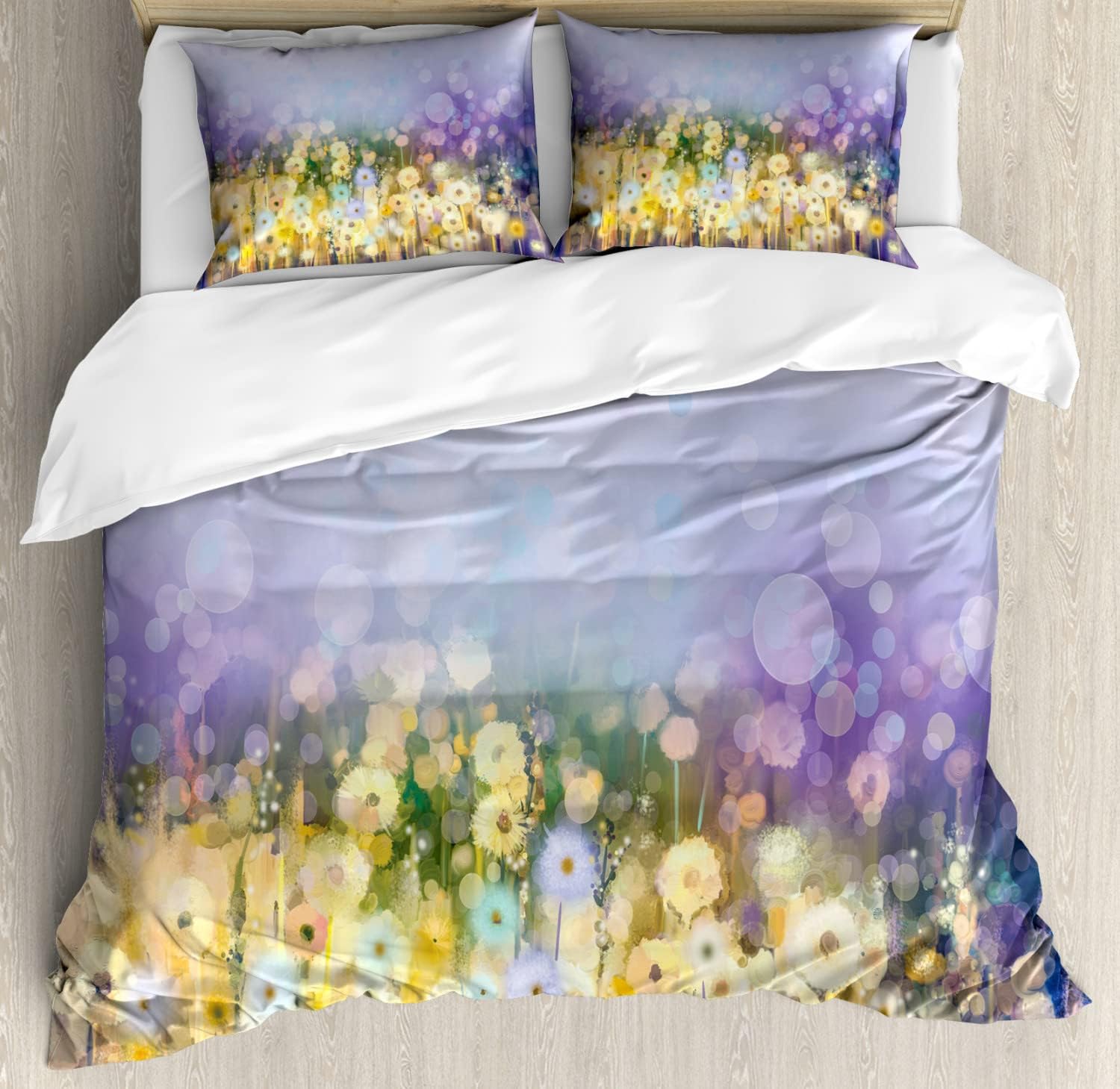 Ambesonne Christmas Duvet Cover Set, Santa in Sleigh a Night with Full Moon in The Sky Snowy Winter Xmas Theme Print, Decorative 3 Piece Bedding Set with 2 Pillow Shams, Queen Size, Navy Blue