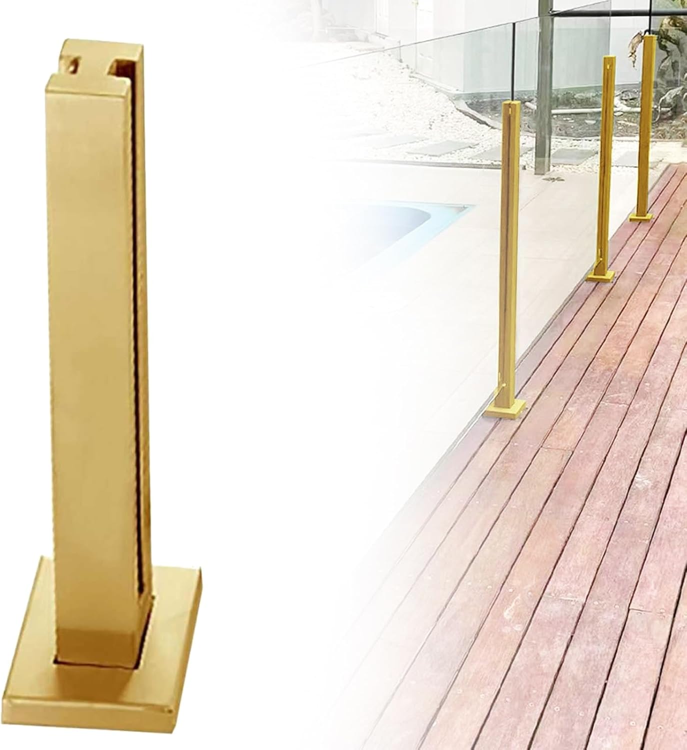 Premium Staircase Glass Railing Post - Vitreous Balustrade Column for Indoor/Outdoor Fences, 85cm Height, Durable Glass Railing Posts for Staircases & Corridors