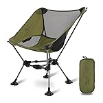 MOON LENCE Portable Camping Chair Backpacking Chair - The 4th Generation Ultralight Folding Chair - Compact, Lightweight Foldable Chairs for Hiking Mountaineering, Beach (Green-Plus)