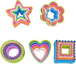25 PCS Cookie Cutter Set Multi-size Sandwich Fondant Cake Fruit Vegetable Shapes Cutter Set