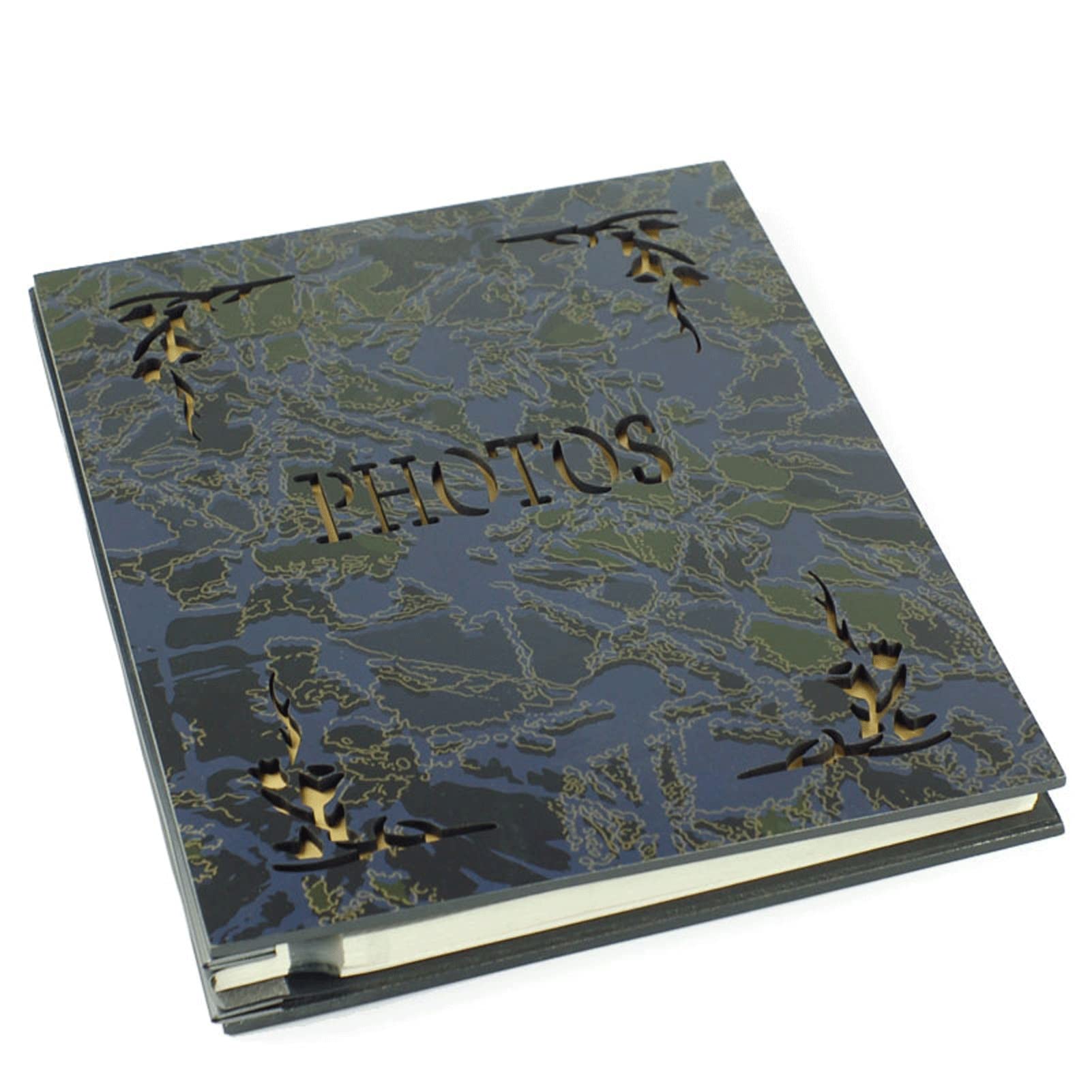 Gedenkbuch graviertes Fotoalbum handgefertigt DIY Selbstfeindliche Sammelalbum Wachstum Rekord Buch Familienfotosammlung Geschenke for Hochzeit, Geburtstag, Baby, Familienfoto
