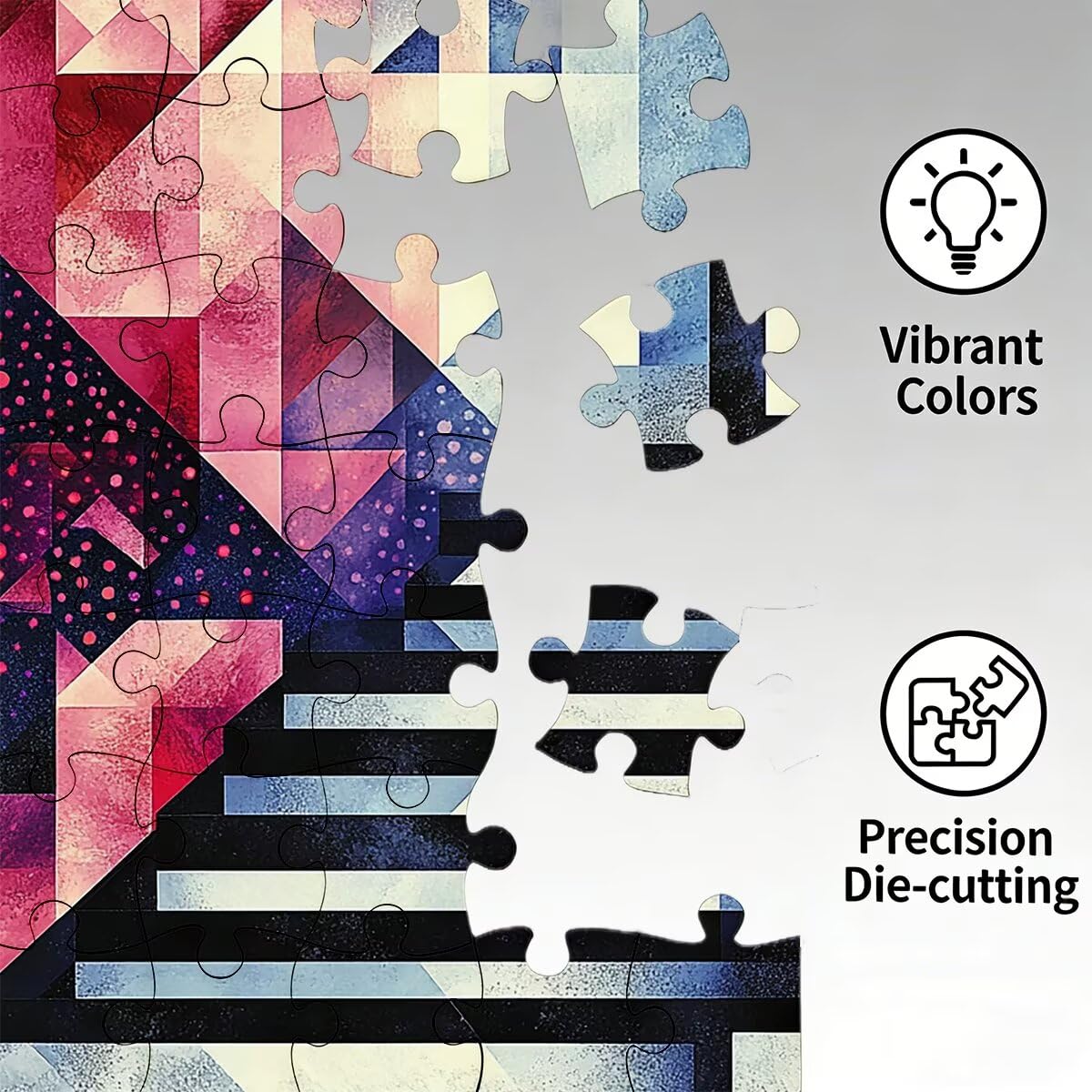 Puzzle dla dorosłych 1500, geometryczne układanki, 1500 sztuk, dla dorosłych, niemożliwe, wymagająca gra dla całości, drewniane puzzle na prezenty dla kobiet, motyw dekoracyjny: abstrakcyjny, 1972