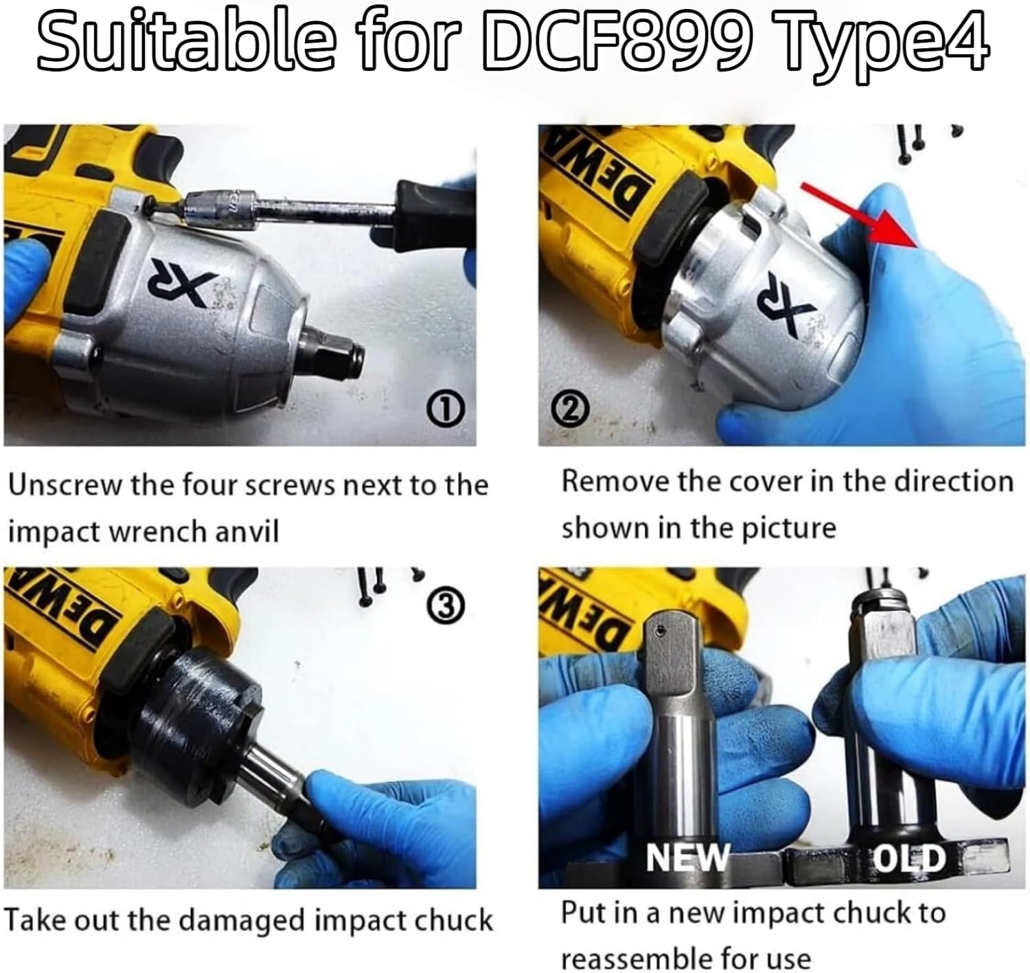 N866410 Cordless Impact (3-Pack Suitable For dewelt DCF899 20V 1/2 Impact Wrench Anvil Kit TYPE4 Cordless Impact Wrench