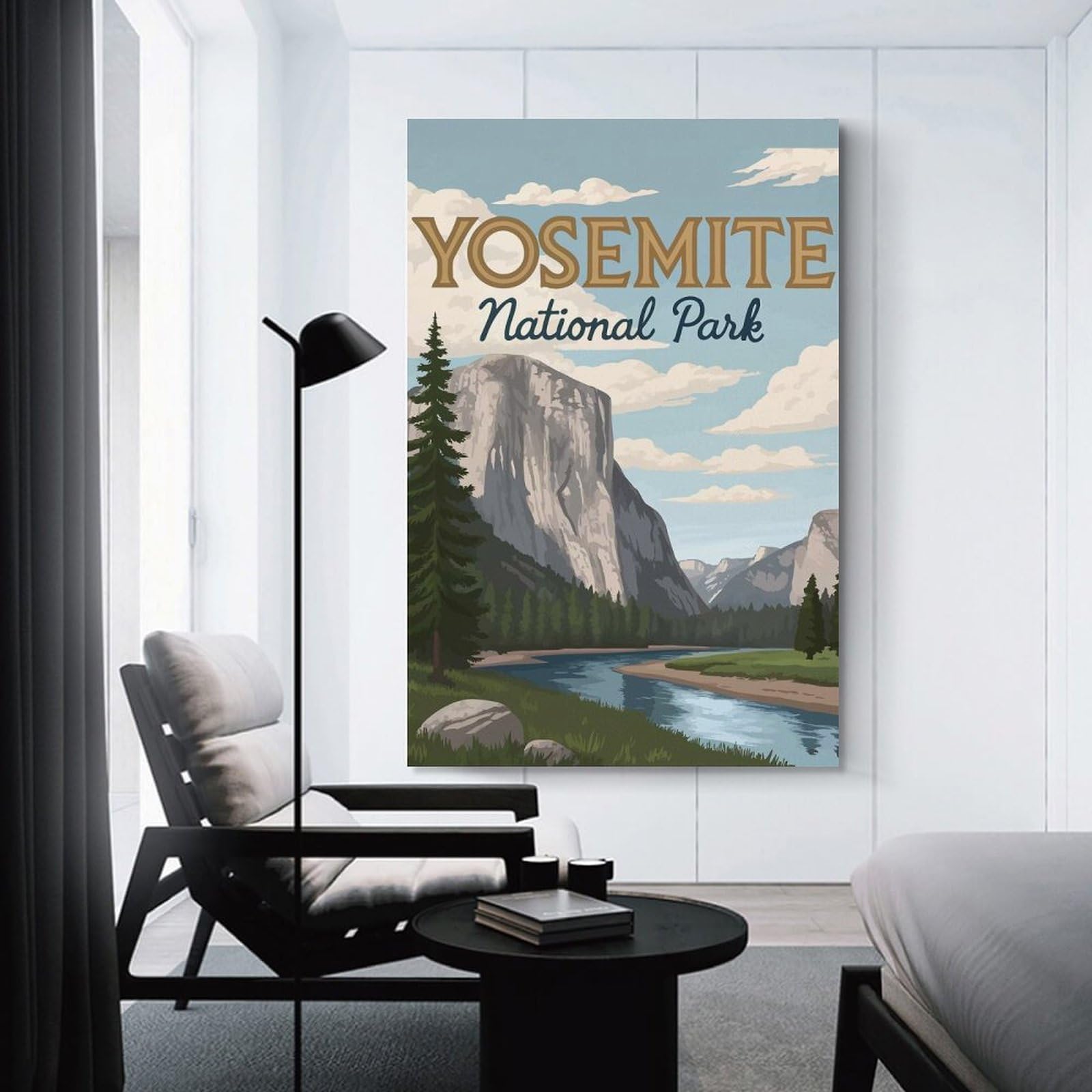 Junmoney Unframe-Style-23 Canvas Wall Decor Yosemite National Park Poster, 08X12inch(20X30cm), For Home Lounge, Bedroom Or Reading Nook, Eye Catching Artwork For Blank Walls